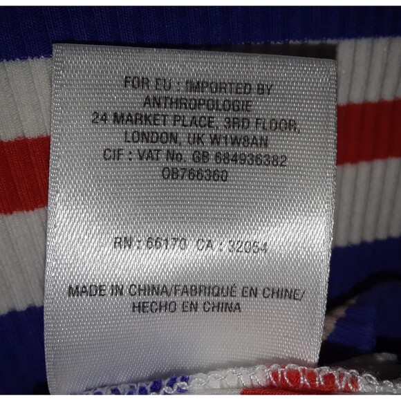 Anthropology 9-H15 STCL Blouse Size Med Multi-Colored Striped Long Sleeve Jersey - Picture 7 of 7